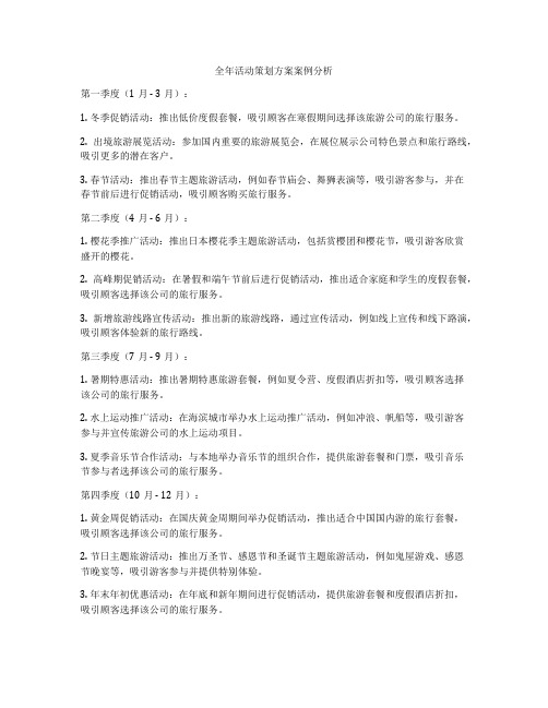 全年活动策划方案案例分析