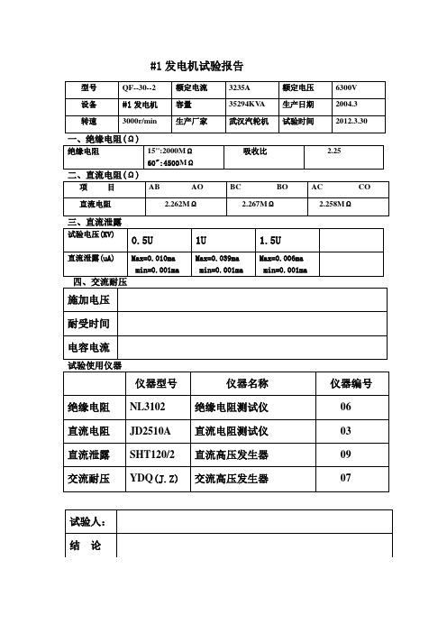 电气设备试验报告