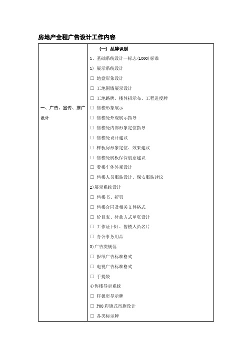 房地产全程广告设计工作内容2