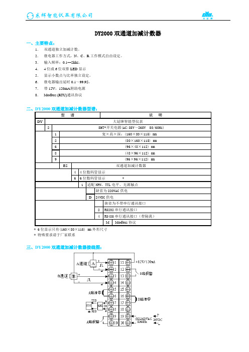 DY2000双通道计数器