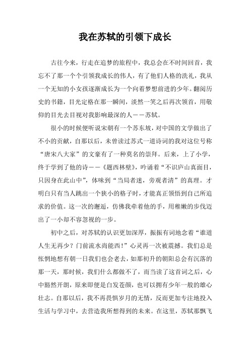 我在苏轼的引领下成长