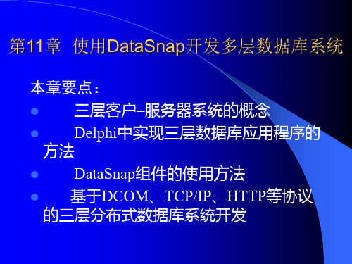 Delphi数据库编程-第11章  使用DataSnap开发多层数据库