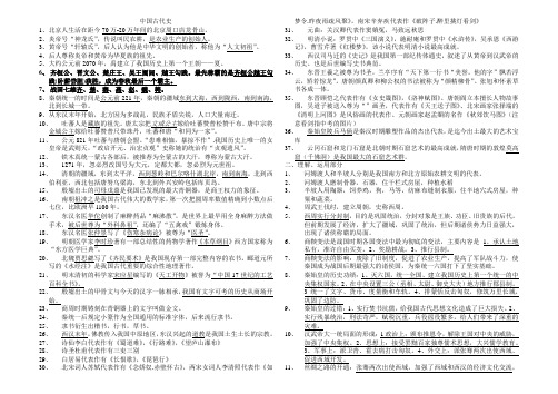 岳麓版郴州中考中国历史复习记忆资料