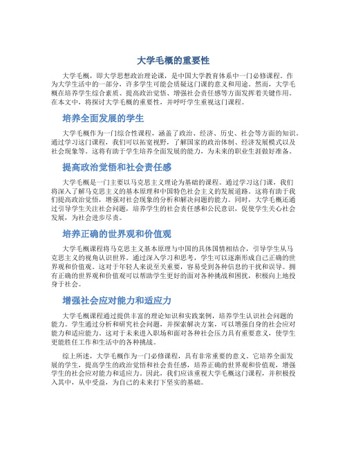 大学毛概有什么用