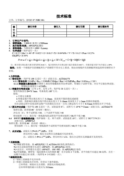 API 5L 钢管技术标准