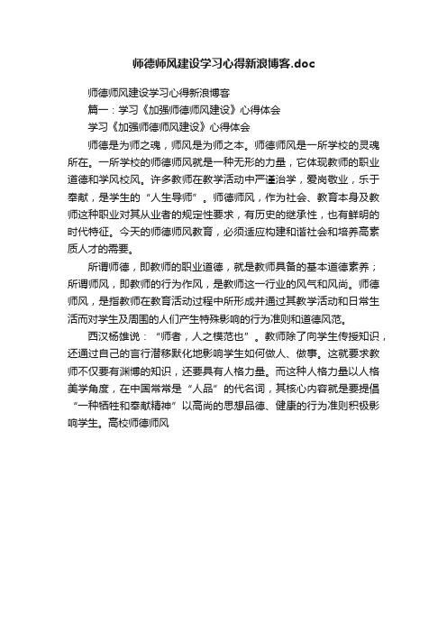 师德师风建设学习心得新浪博客.doc