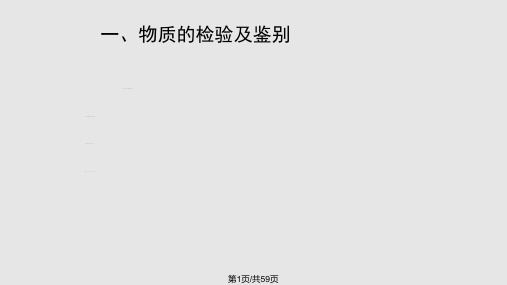 物质的检验鉴别与除杂共存专题复习PPT课件