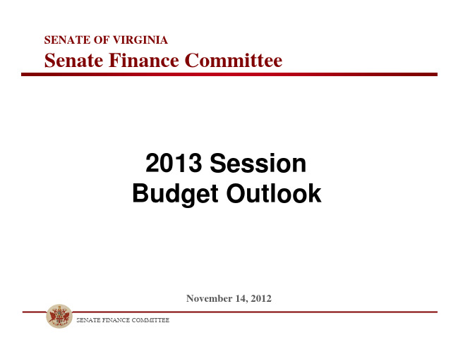 2013SessionBudgetOutlook-Virginia