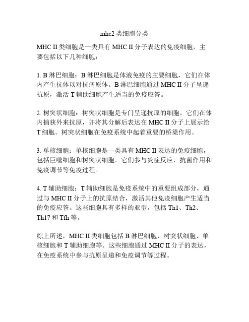 mhc2类细胞分类