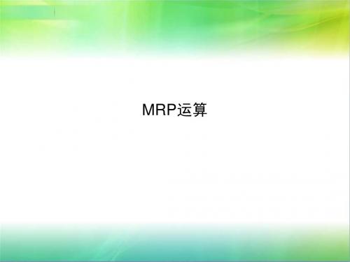 MRP运算