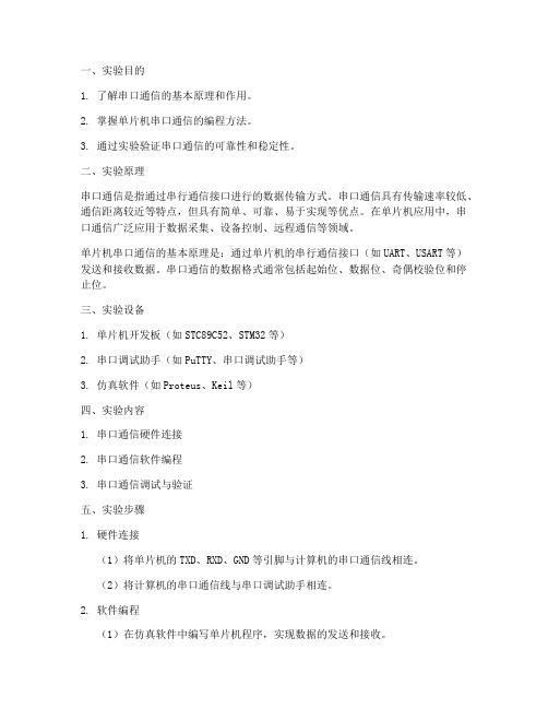 串口通信实验报告