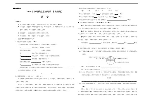 2018年中考模拟压轴考试 (安徽卷)语文卷(含详细答案)