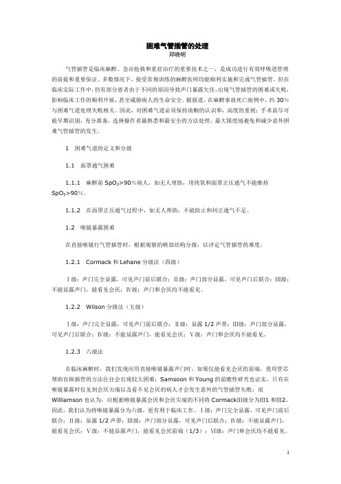 困难气管插管的处理