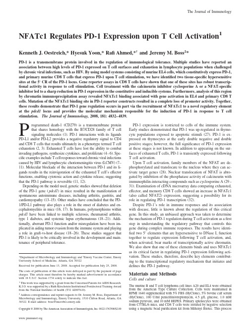 NFATc1 regulates PD-1 expression upon