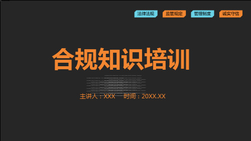 简约商务风合规知识培训PPT教学讲座