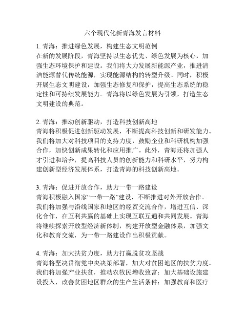 六个现代化新青海发言材料