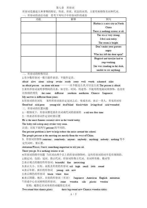 高中英语语法系列第七章形容词