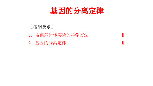 2023届高三一轮复习生物：基因的分离定律课件