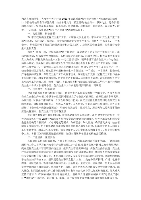 2020年民政系统“安全生产管理月”活动总结.docx