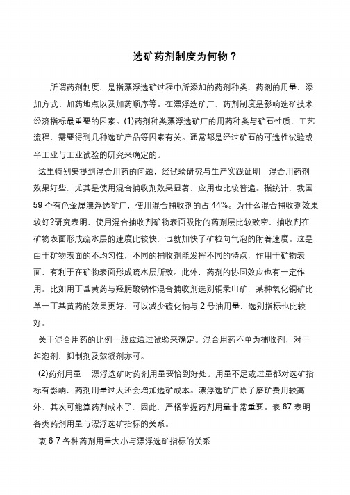 选矿药剂制度为何物?