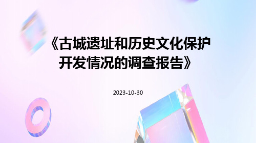 古城遗址和历史文化保护开发情况的调查报告