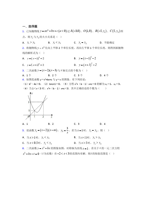 江苏苏州市九年级数学上册第二十二章《二次函数》知识点总结(培优提高)