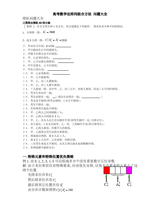 (完整版)高中数学搞定排列组合方法各种问题大全