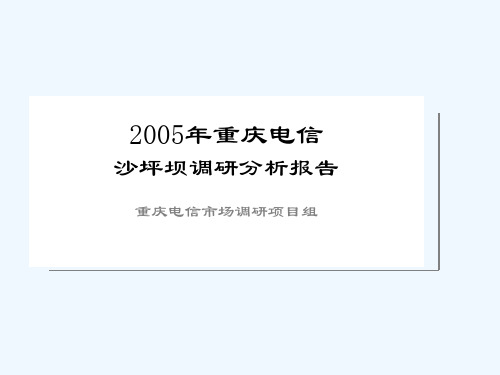 重庆电信某地区试点市场研究报告