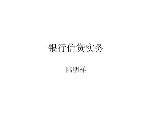 银行信贷实务new
