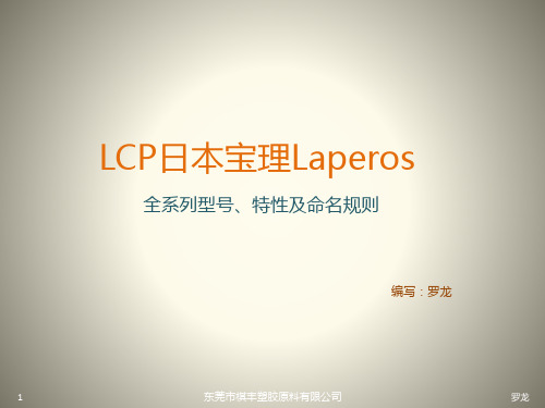 LCP日本宝理Laperos全系列型号特性及命名规则