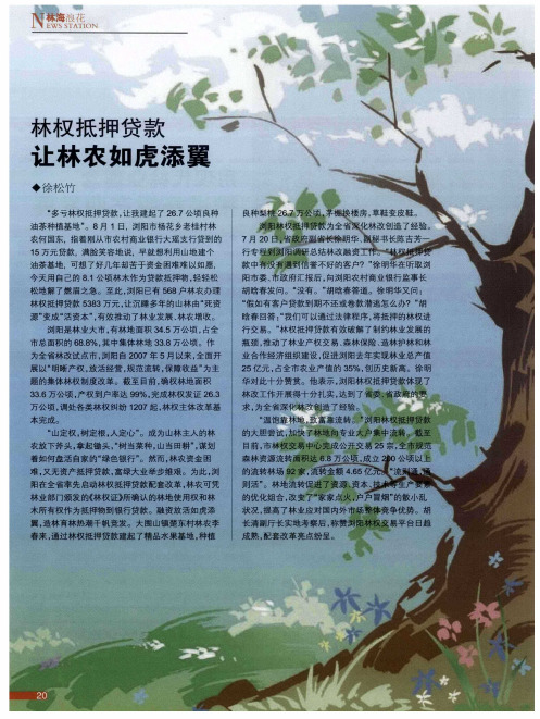 林权抵押贷款让林农如虎添翼