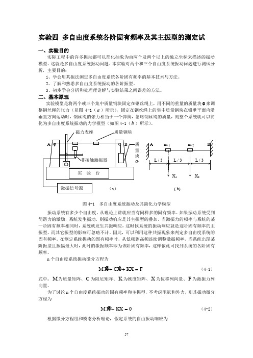 多自由度系统各阶固有频率及其主振型的测定试.