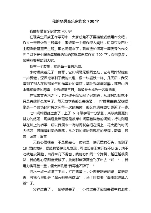 我的梦想音乐家作文700字