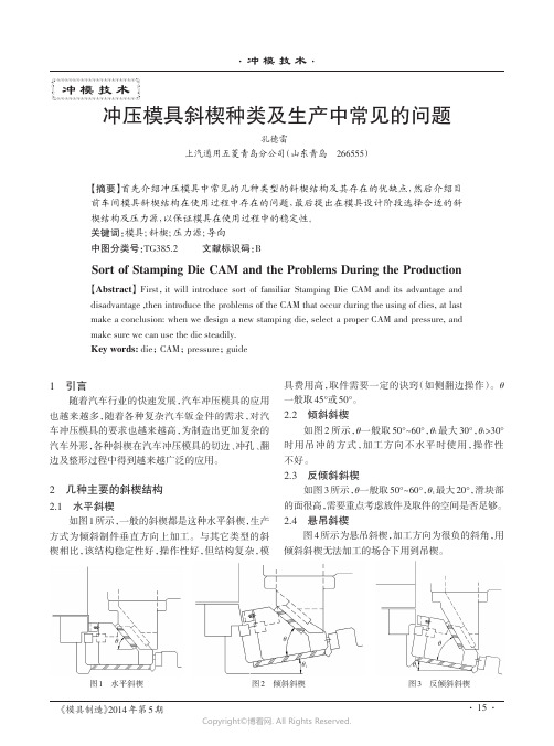 冲压模具斜楔种类及生产中常见的问题