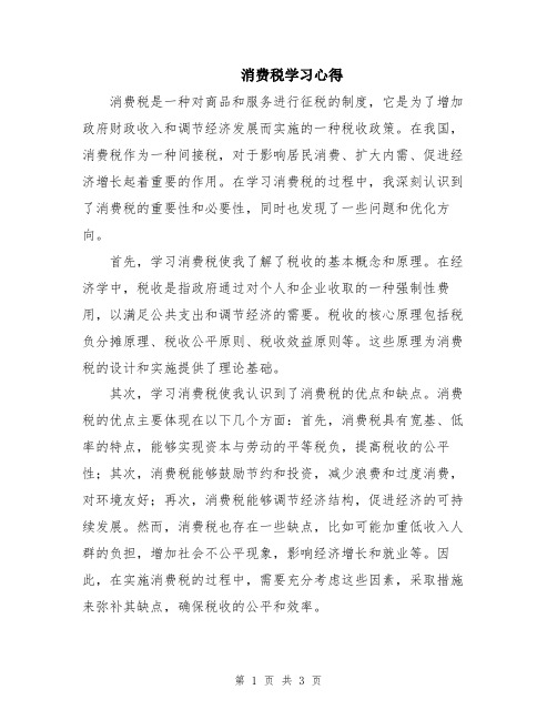 消费税学习心得