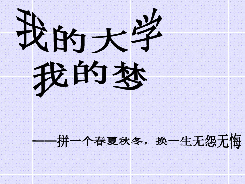 高中优质主题班会教学课件——我的大学 我的梦(共33张ppt)