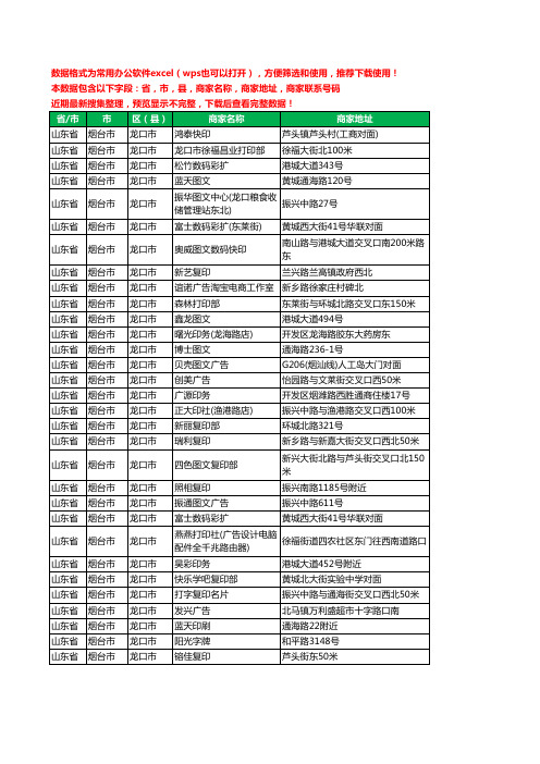 2020新版山东省烟台市龙口市图文工商企业公司商家名录名单黄页联系电话号码地址大全31家