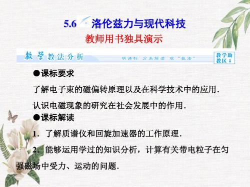 2019沪科版高中物理选修(3-1)5.6《洛伦兹力与现代科技》ppt课件