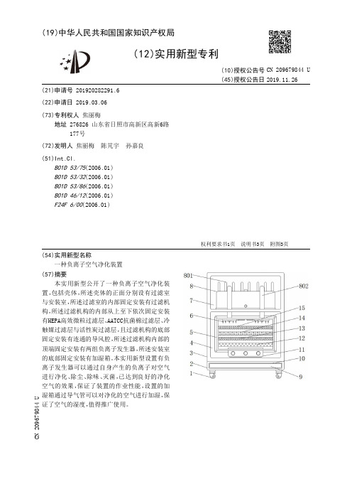 【CN209679844U】一种负离子空气净化装置【专利】