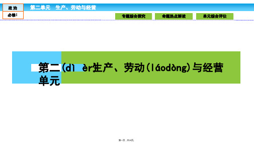 金版新学案20162017高中政治必修1课件第二单元生产劳动与经营2单元高效整合