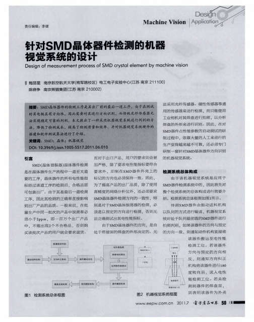 针对SMD晶体器件检测的机器视觉系统的设计