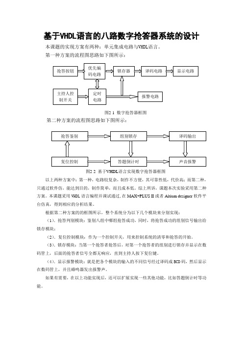 基于VHDL语言的八路数字抢答器系统的设计