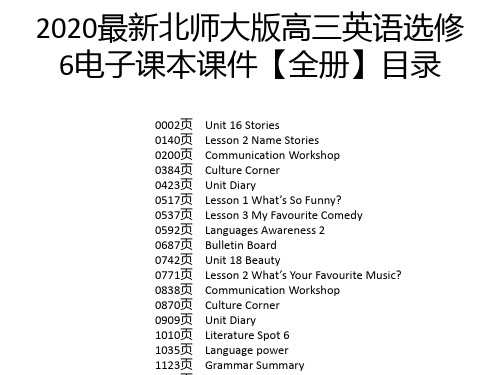 2020最新北师大版高三英语选修6电子课本课件【全册】