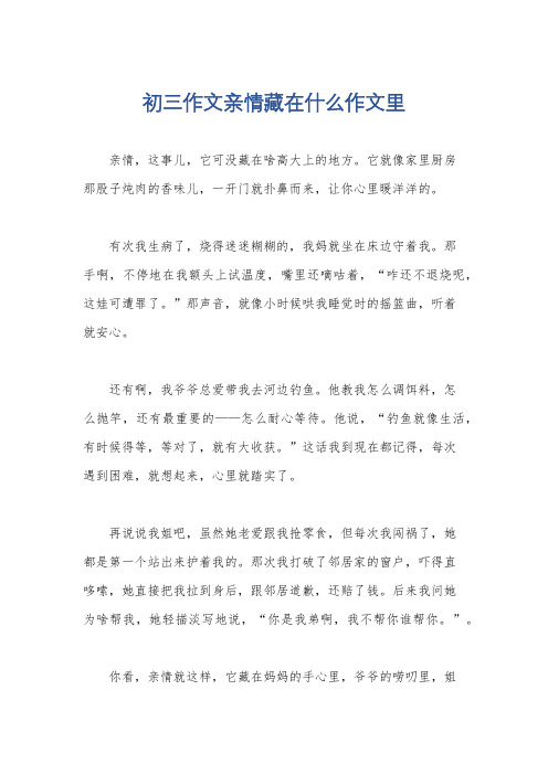 初三作文亲情藏在什么作文里