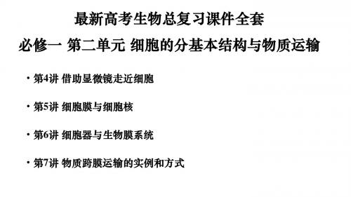 最新高考生物必修一 第二单元 细胞的分基本结构与物质运输总复习课件全套