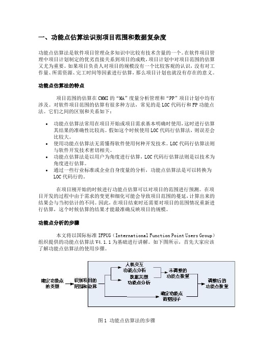 功能点估算法介绍及应用