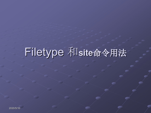 搜索引擎的Filetype 和site命令用法