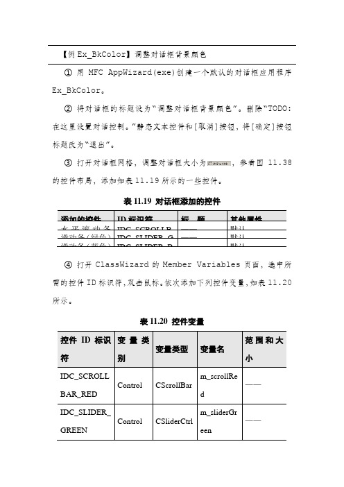 Visual C++调整对话框背景颜色代码