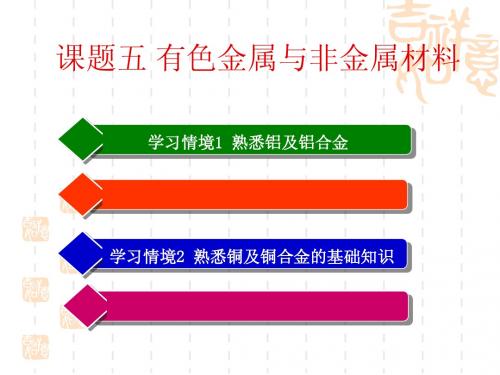 机械制造基础课程—课题五有色金属与非金属材料