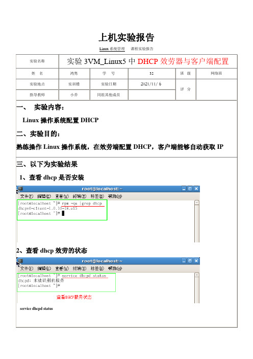 Linux5中DHCP服务器与客户端配置11